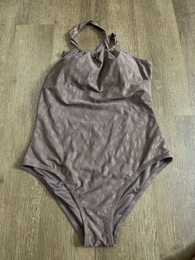 modern collective brown leopard print pattern swimsuit XL